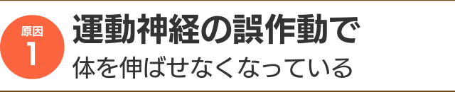 運動神経の誤作動で体を伸ばせなくなっている